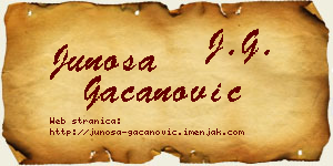 Junoša Gačanović vizit kartica